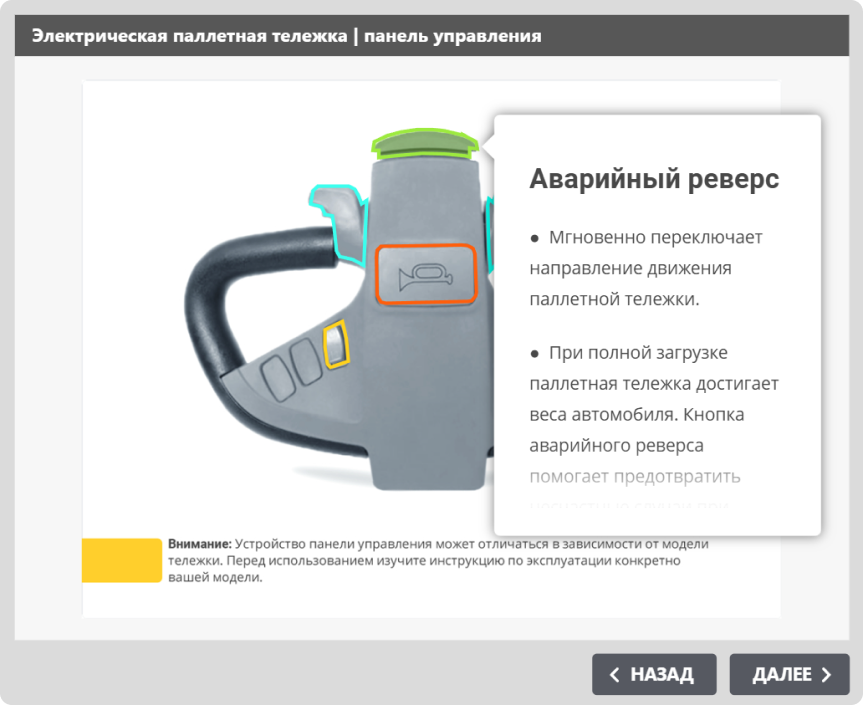 Пример интерактивного модуля в курсе