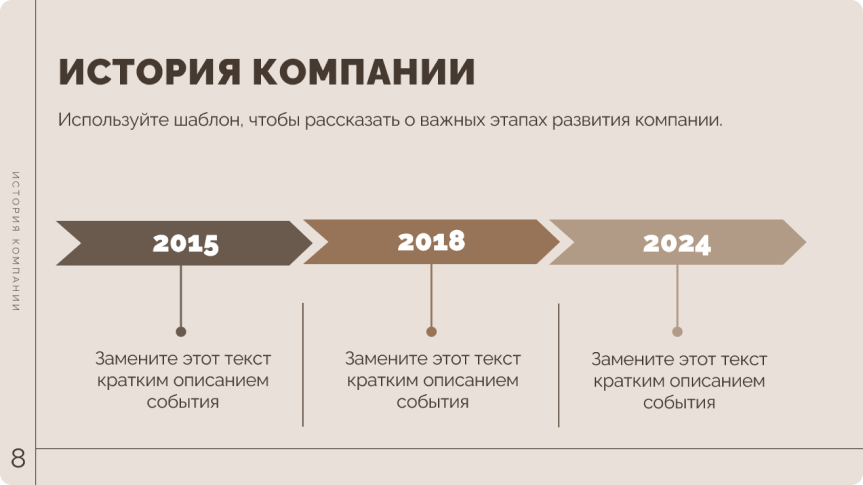 Этапы истории компании, шаблон Этапы истории компании, шаблон